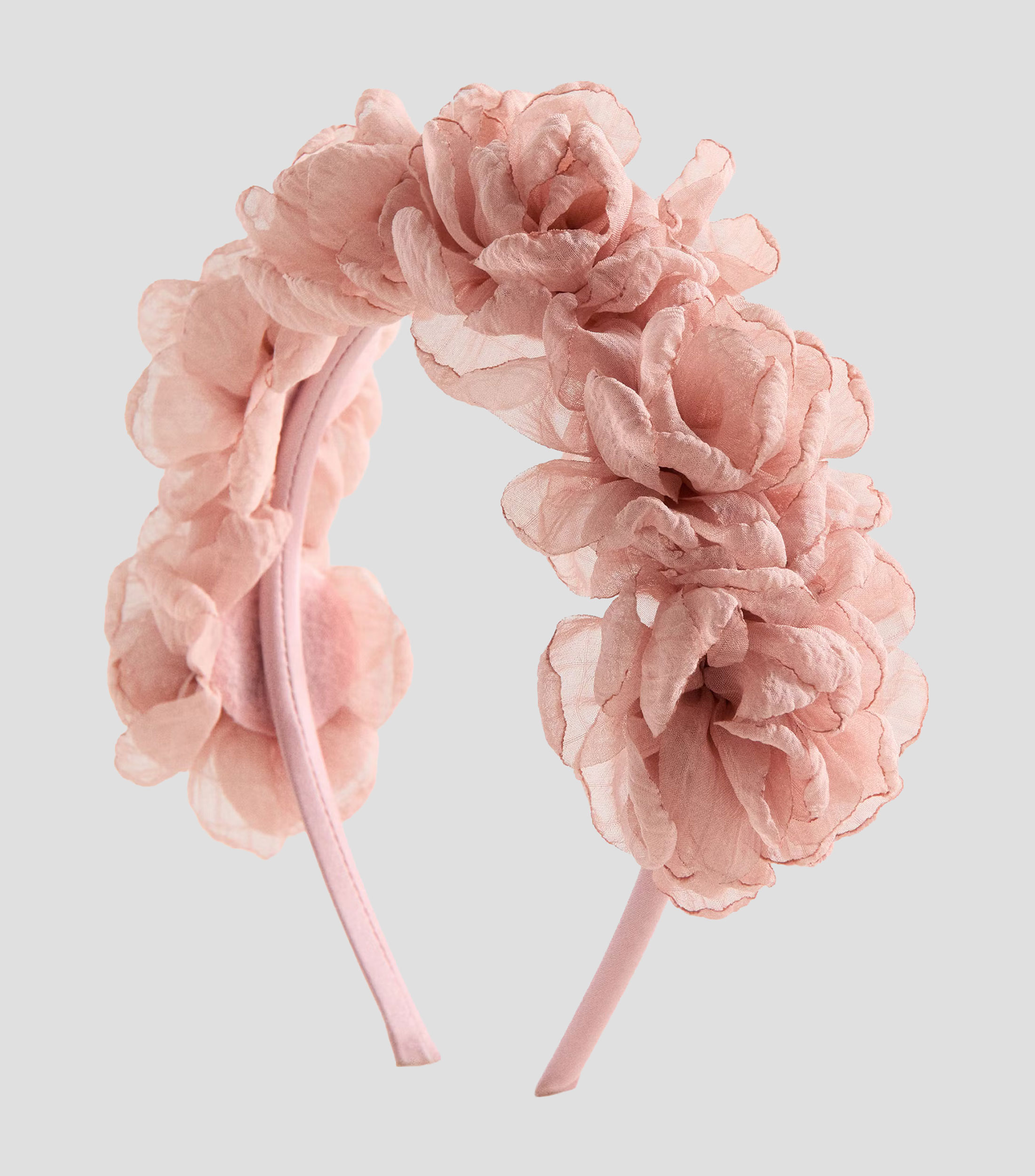 Diadema rosa palo con flores Niña